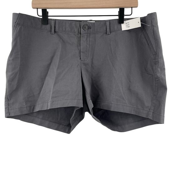 GAP MATERNITY Shorts Size 14 NWT Gray Casual Summer Spring Zipper Stretch Waist